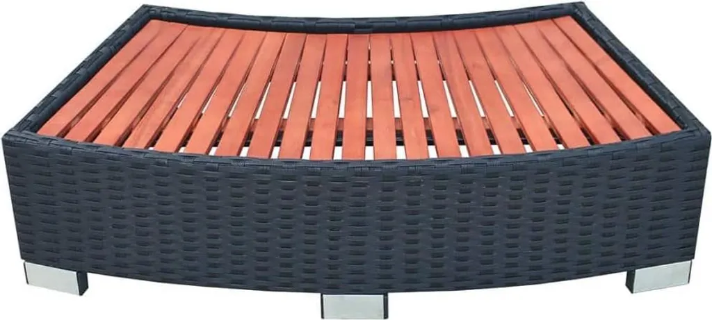 Escalier pour Spa et Piscine en Rotin - Marche d'Accès Stable et Robuste - 3