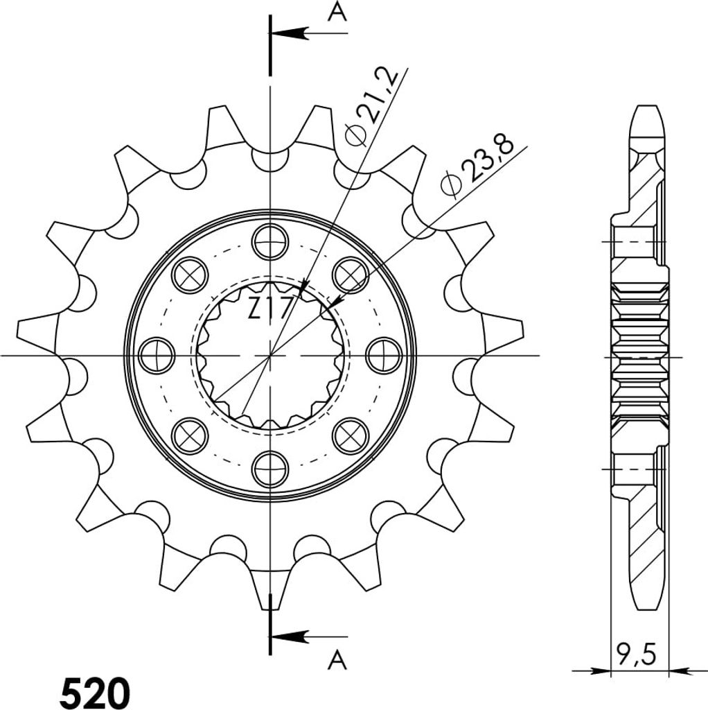Ritzel Supersprox 520 - 15Z CST-284:15|feinverzahnt 21,4/23,8