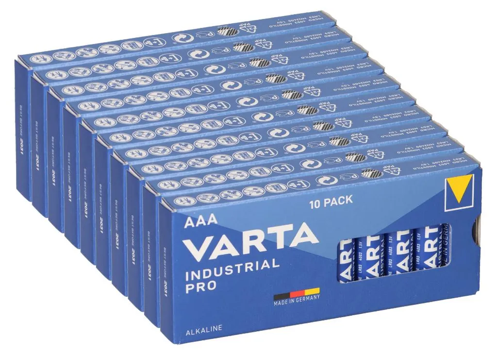 Piles AAA LR03 VARTA MN2400 pour souris sans fil et lampes torches x100