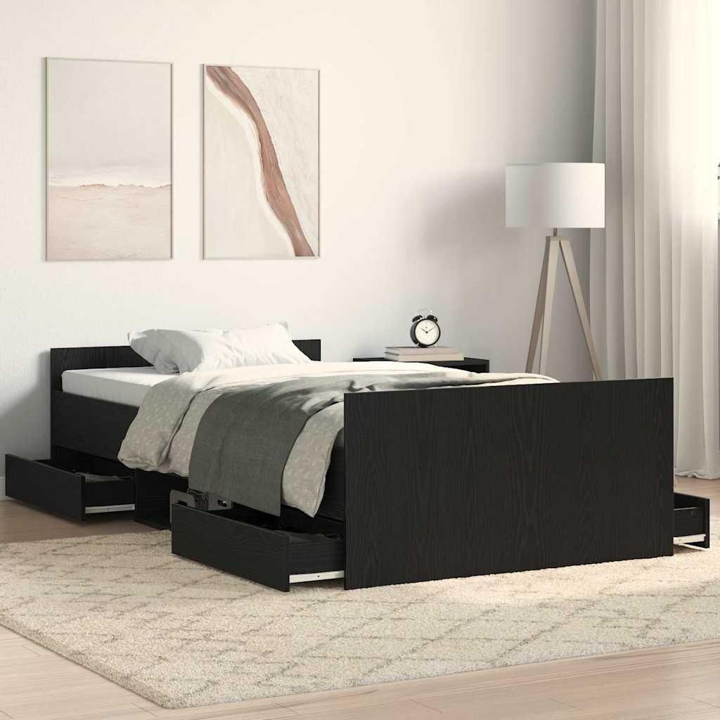 Maison Exclusive - Bettrahmen Schwarz Eichen-Optik 193 x 93 x 50 cm Holzwerkstoff