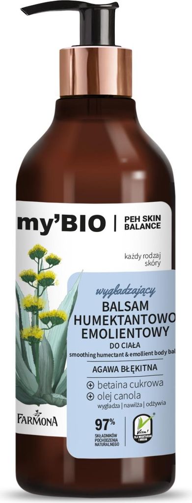 FARMONA my'Bio Glättender, feuchtigkeitsspendender und pflegender Körperbalsam Blaue Agave 400 ml