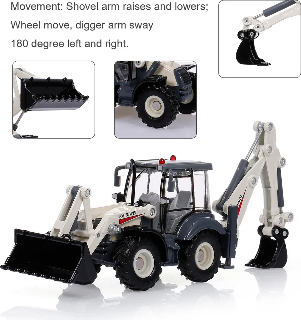 Jouet Pelleteuse de Chantier 1:50 - Pelleteuse et Bulldozer en Métal