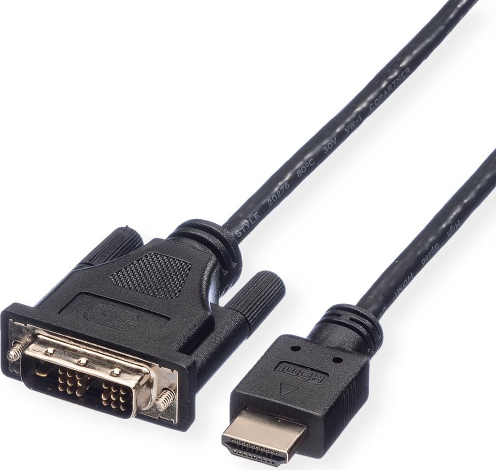 ROLINE Kabel DVI (18+1) ST - HDMI ST, schwarz, 5 m