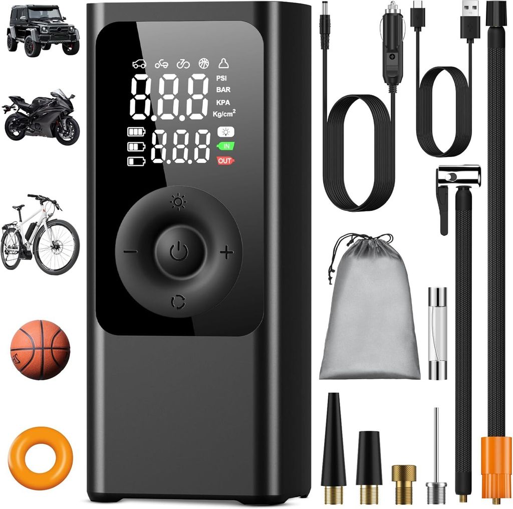 Elektrische Luftpumpe Batterie Kompressor 150 psi 7800 mAh tragbarer digitaler LCD -Bildschirmdruck