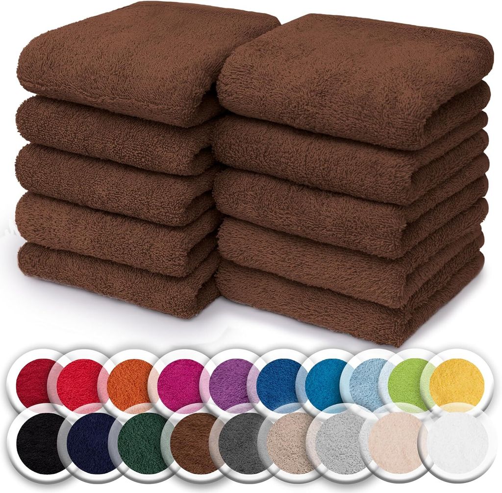 Frottier Seiftücher 10er Pack 30x30cm, 100% Baumwolle, Schoko braun