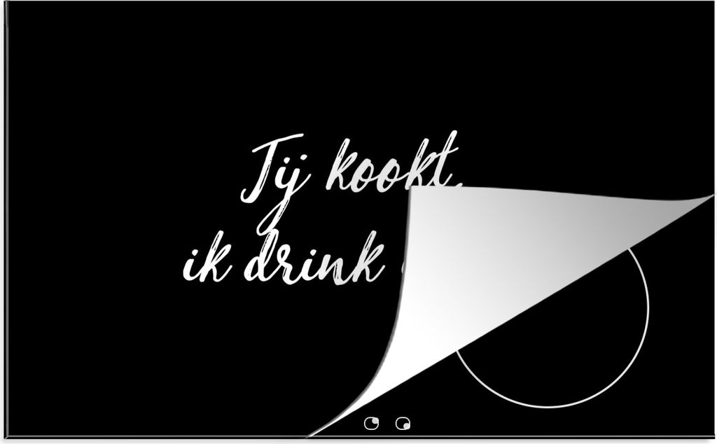 KitchenYeah Herdabdeckplatte Sprichwörter - Du kochst, ich trinke Wein - Zitate - Wein - Kochen , 80x52cm, Küche Deko, Glaskeramikkochfeld Herd...