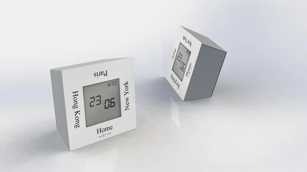 Réveil Matin Analogique en Métal Blanc Nextime Turn4Time 7.4 cm
