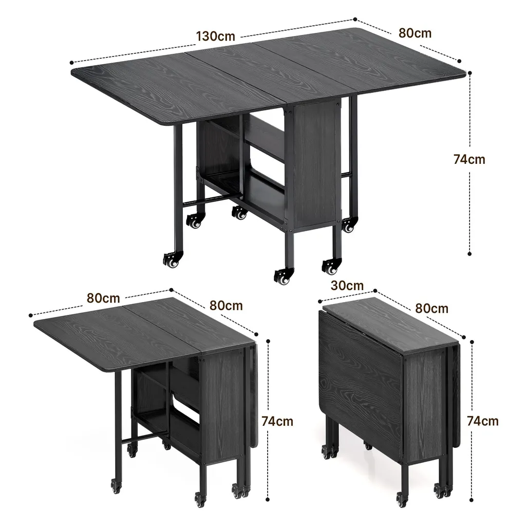 Table pliable idéale pour petites cuisines et studio studio 130x80 cm - 2