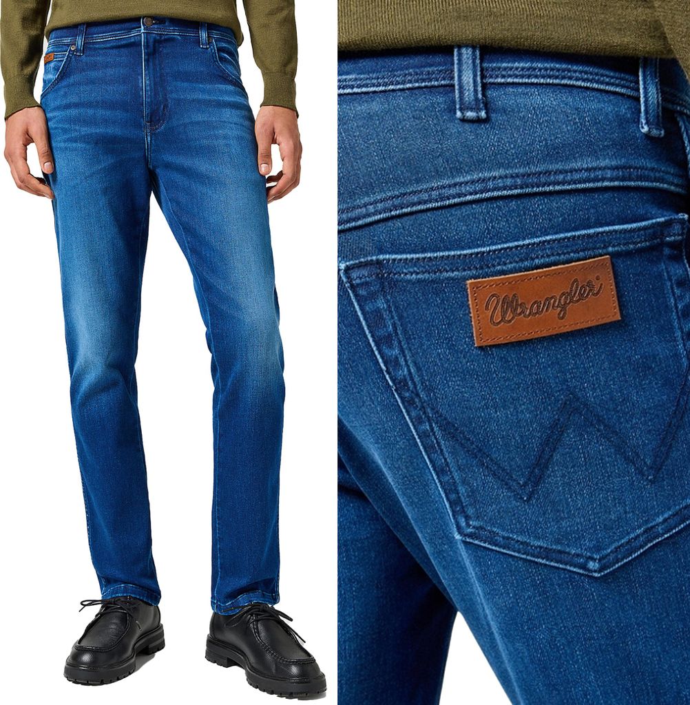 WRANGLER Herren, Jeanshosen, Regular fit TEXAS SLIM, W34 L36, Blau, Jeans, baggyjeans, buggy