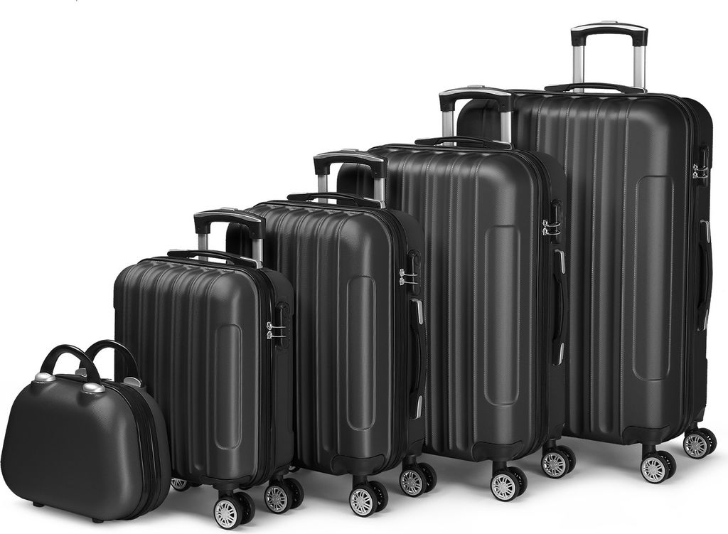FCH 5er Koffer Set Hartschalenkoffer Koffer Trolley Reisekoffer Kofferset xl mit Bordgepäck als Handgepäck Suitcase 5 teilig Rollkoffer,Kosmeti...