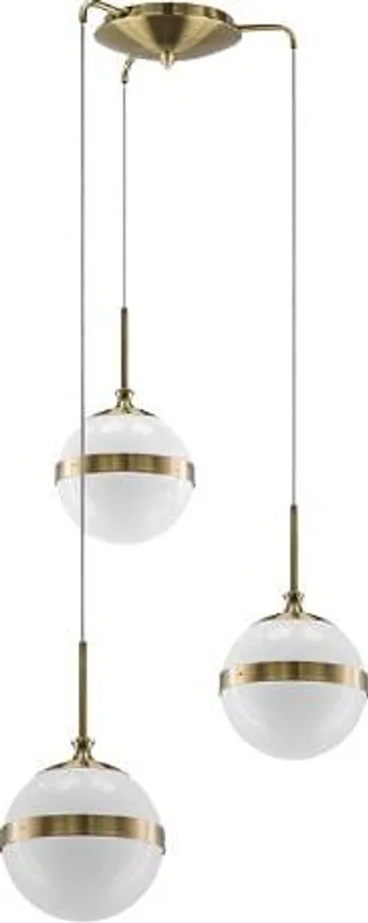 Scepters 3 Suspension Triple Boule Or et Verre Laiteux Design Chic