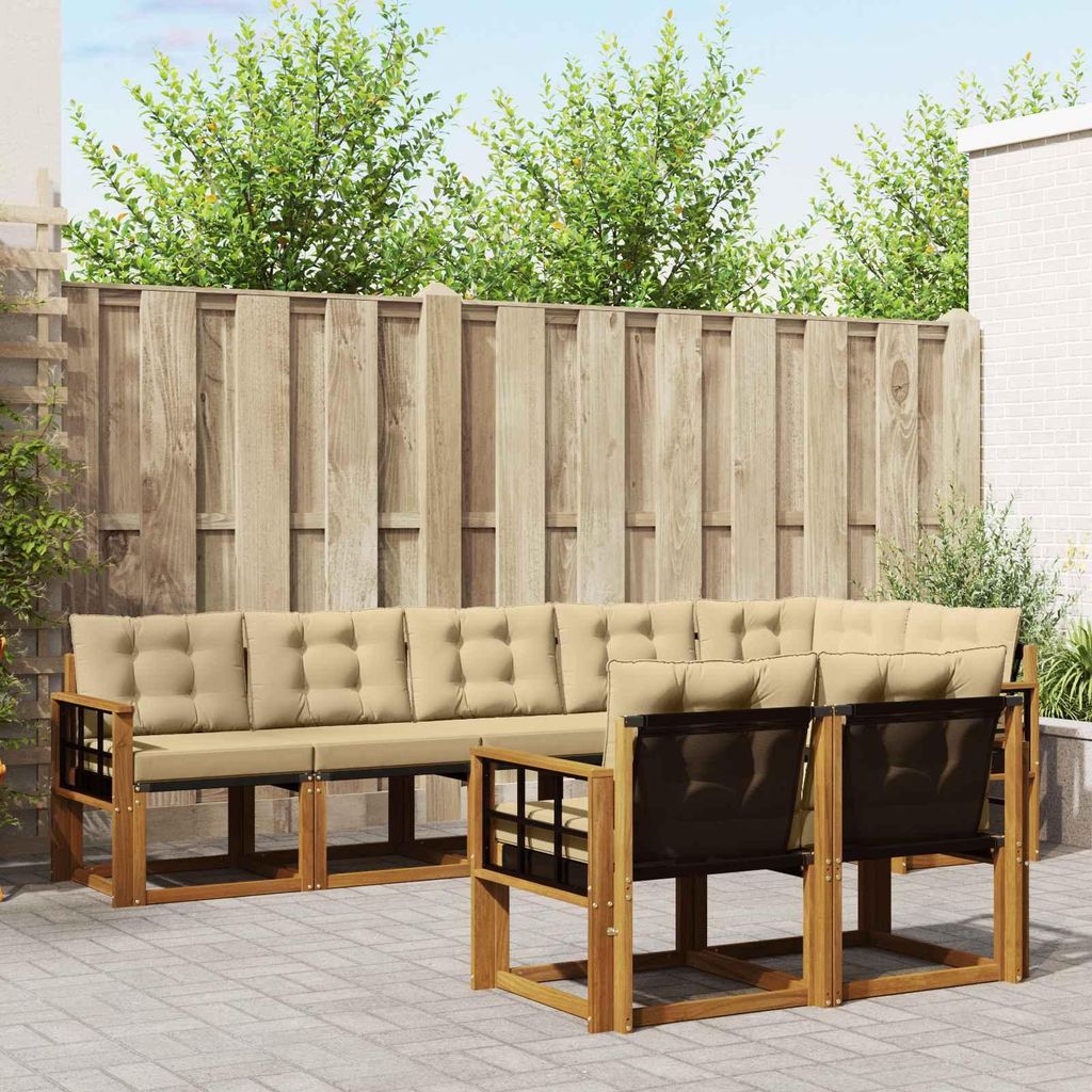 "Neues Produkt" Outdoor-Sofagarnitur ANTI-UV - CLORIS - mit Kissen - 8 pcs - Natur und Beige - Modern Gartensofas V479