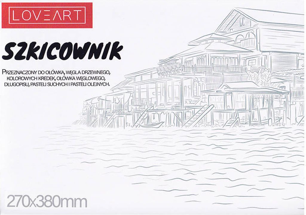 Szkicownik 270x380mm LoveArt - Blok 160g , 20 arkuszy