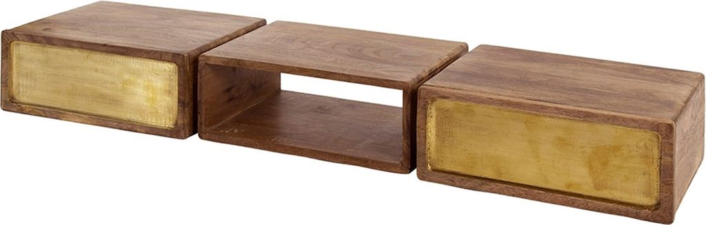 KAWOLA Schminktisch BRASY Konsolentisch Mangoholz massiv natur 2 Schubladen