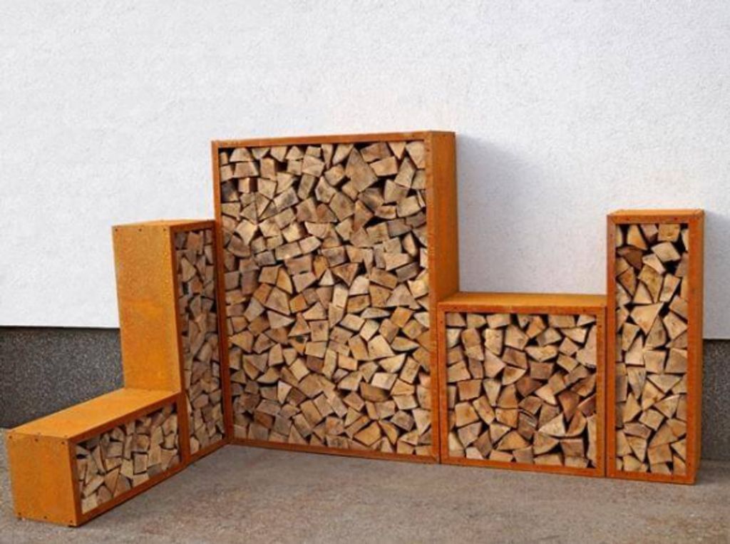 Edelrost Kaminholzregal Bausatz Prima Terra Regal Edelrost Produktbild 