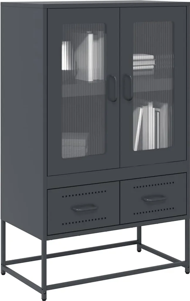 Sideboard vidaXL Acciaio Grigio Antracite 111.5 cm - Design Loft