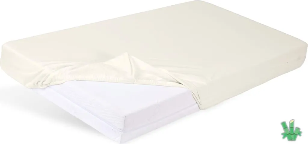 Lenzuolo Jersey Bambù 60x120x10 Crema con Elastico per Lettino Neonato