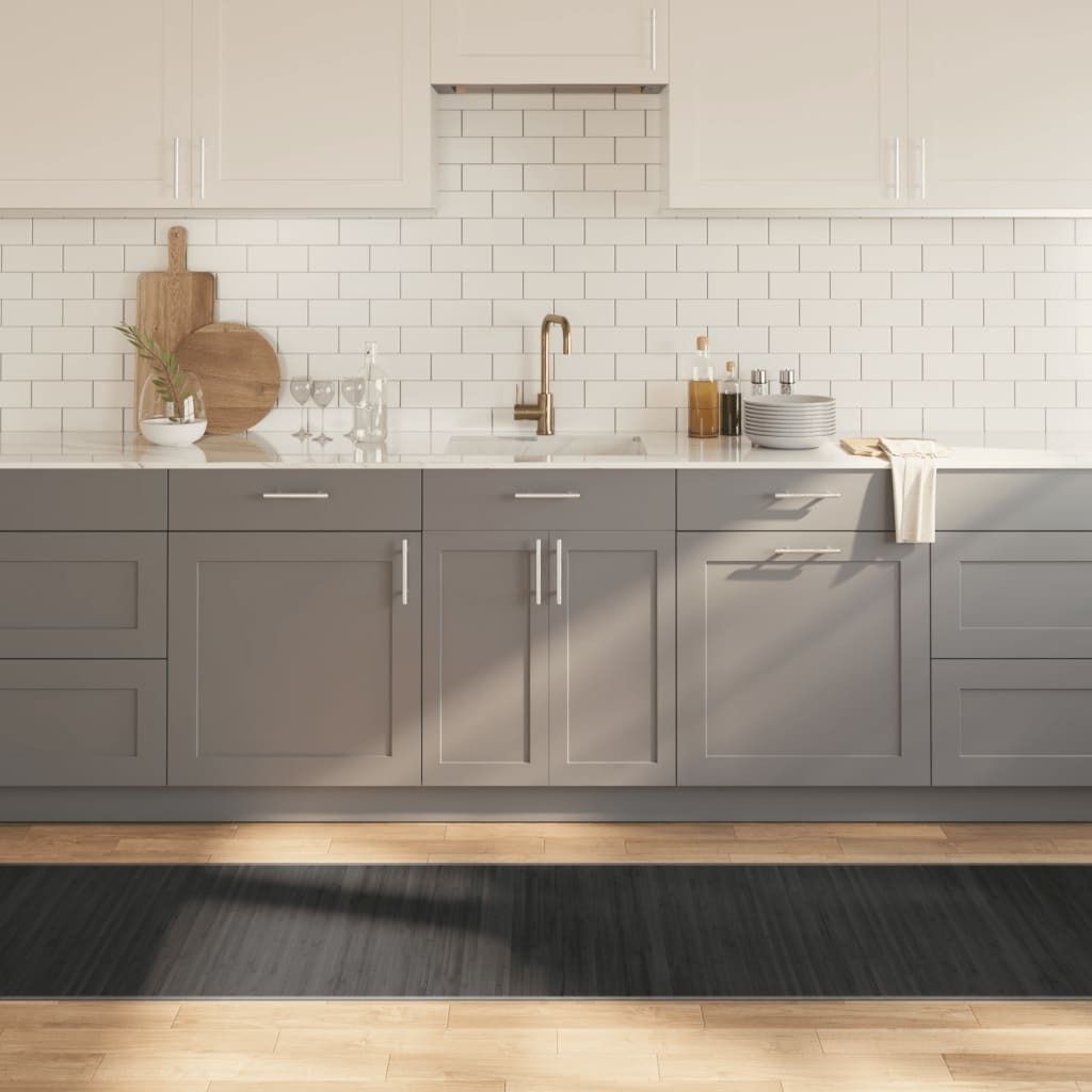 "2026 Promotion" Moderne Teppich Rechteckig - Grau 70x400 cm Bambus - Designerteppiche CC22894