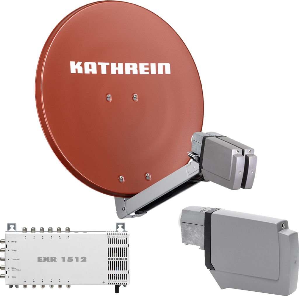Kathrein CAS 80 Sat-Antenne Rotbraun (ro) multifeedfähig - 12 Teilnehmer