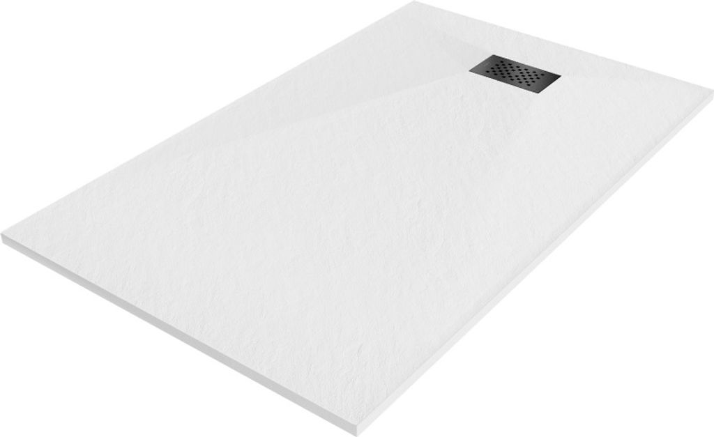 Mexen Hugo rechteckige Duschwanne SMC 150 x 70 cm, weiß, schwarze Abdeckung - 42107015-B
