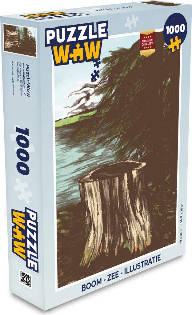 MuchoWow Puzzle 1000 Teile Baum - Meer - Illustration - Spielzeug - Alt und Jung - Spiele - Puzzeln