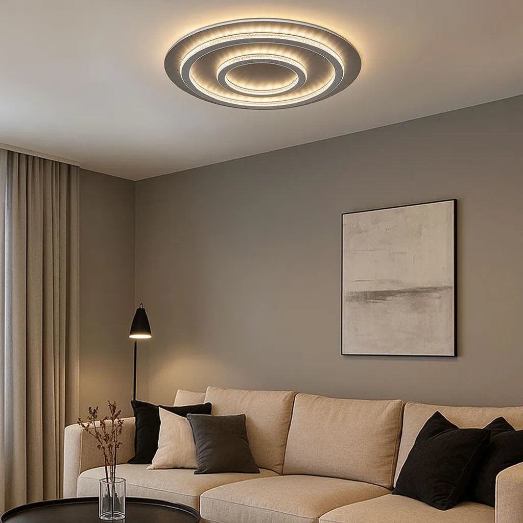Plafonnier LED Anthracite à Cristaux D 55 cm avec Intensité Variable - 5