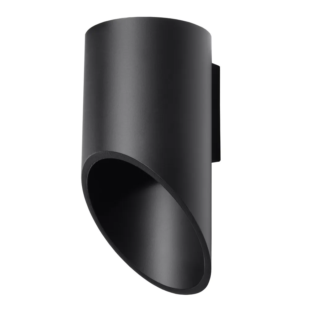 Lampe murale tubulaire PENNE 20 noire en aluminium pour salon et chambre