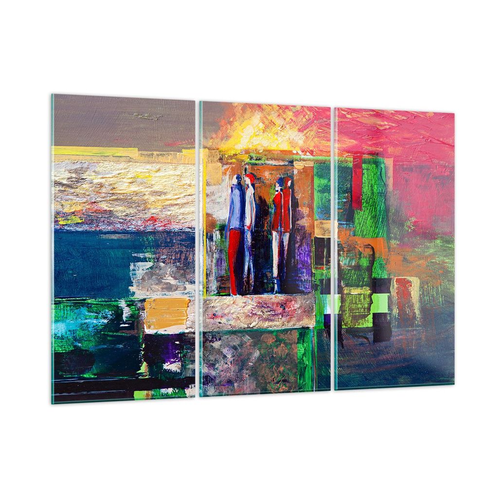 Bilder auf glas - Abstraktion modern - 105x70cm - Glasbilder - Wandbilder - Kunstdruck - zum Aufhängen bereit - Wanddekoration aus Glas - Glas Bil...