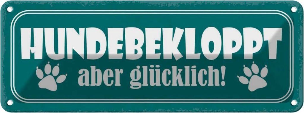 vianmo Blechschild 10x27 cm Hundebekloppt aber glücklich Tier Haustier Hund