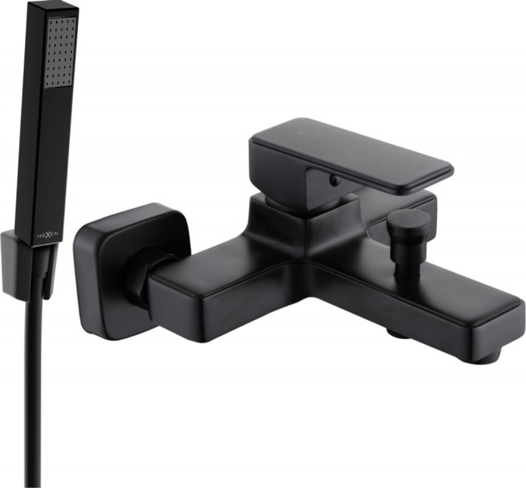 Mexen Cetus R77 Wannenbatterie mit Brausegarnitur, Schwarz - 74433R77-70
