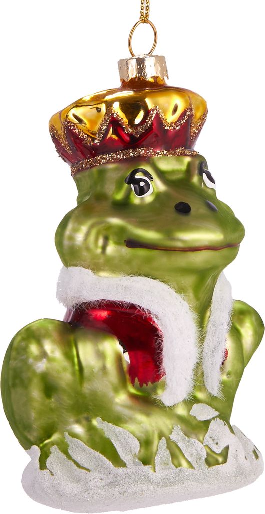 BRUBAKER Froschkönig - Handbemalte Weihnachtskugel aus Glas Produktbild