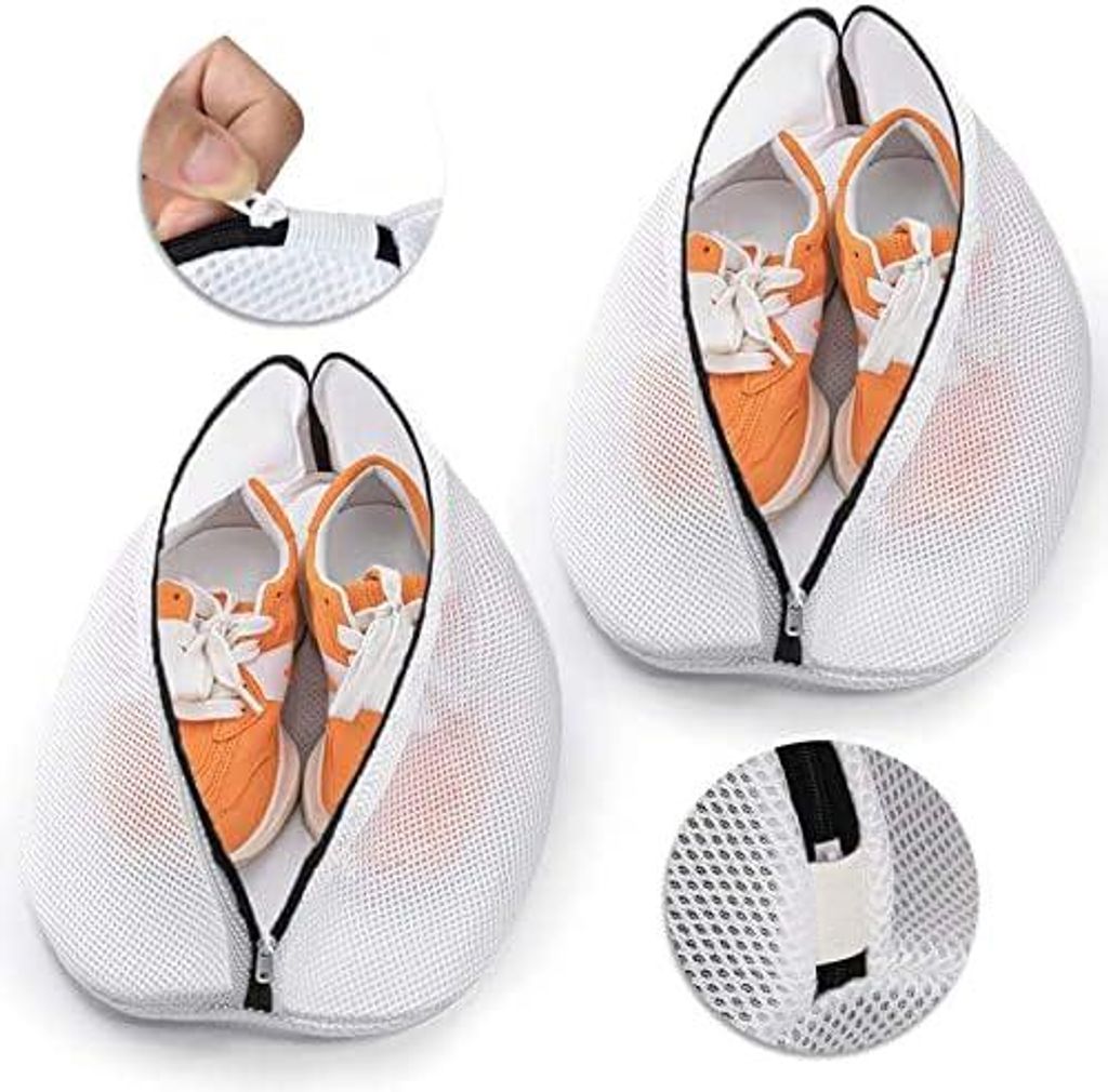 Wäschenetz Schuhe, 5 Stück Netz Schuhsack Waschmaschine mit Reißverschluss (38 x 21 x 23 cm), Wäschesack, Waschbeutel, Schuhwaschbeutel, für S...