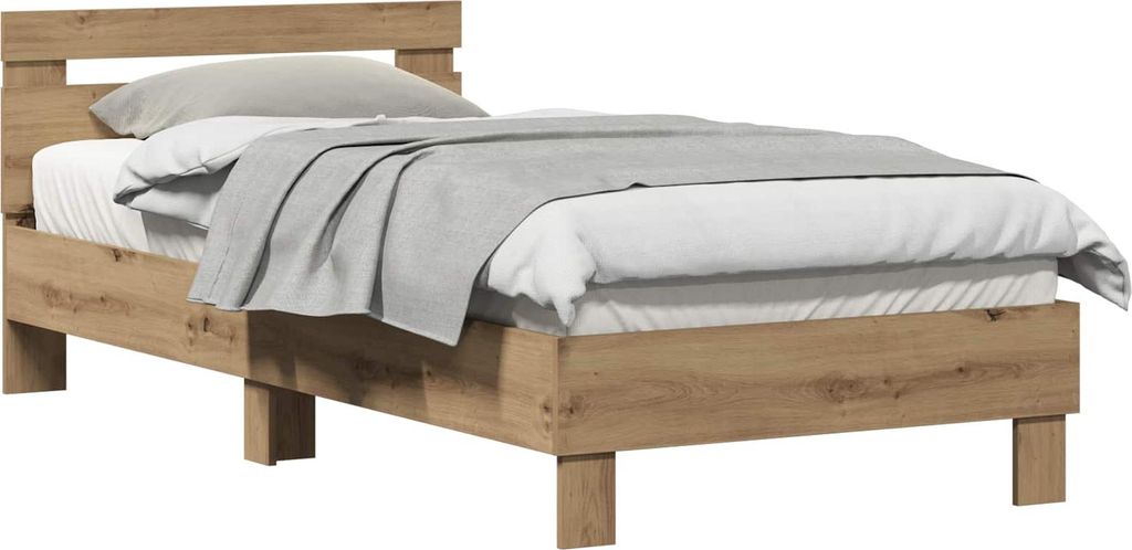 vidaXL Bettrahmen Artisan-Eiche 203 x 95 x 70 cm Holzwerkstoff