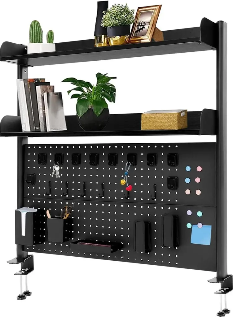 Étagère de bureau aimantée en acier carbone avec niveaux réglables de 53cm