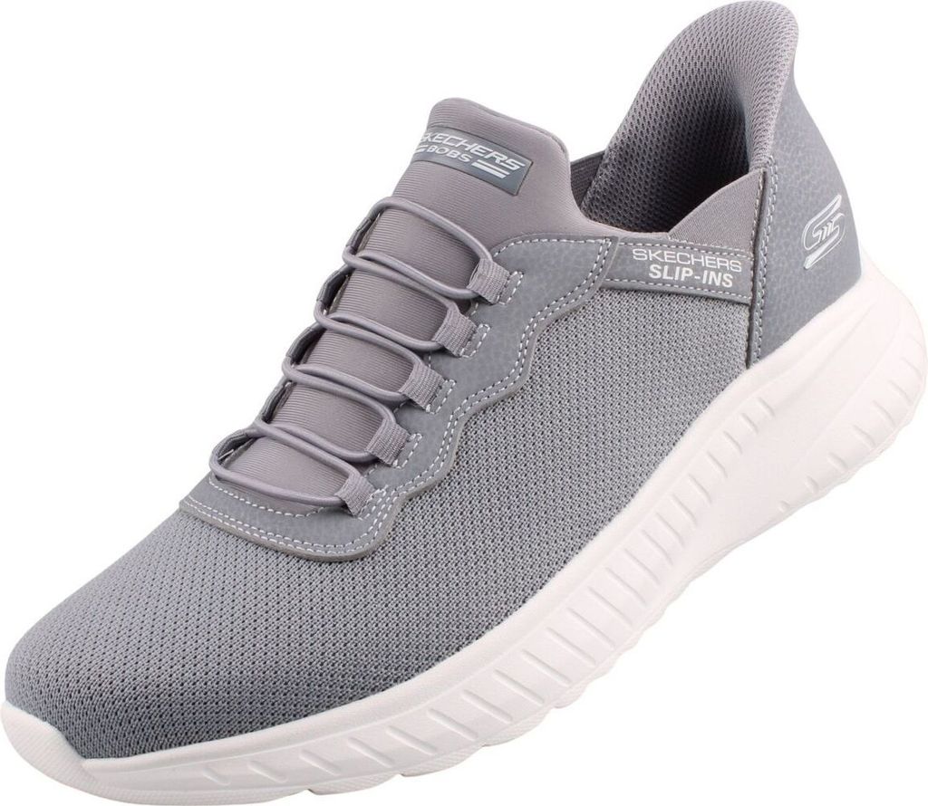 Skechers Damen-Sneaker-Slipper Slip-Ins Bobs Sport Grau-Weiß, Farbe:grau, EU Größe:48