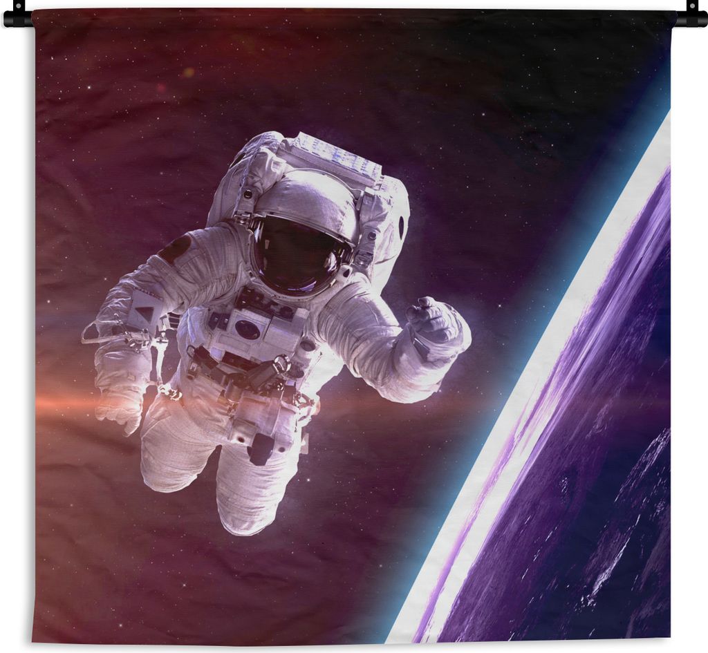 MuchoWow Wandteppich Wandbehang Weltraum - Erde - NASA - Jungen - Kinder - Kinder 150x150 cm Tapisserie Dekoration Wandtuch - Wohnaccessoires - M...