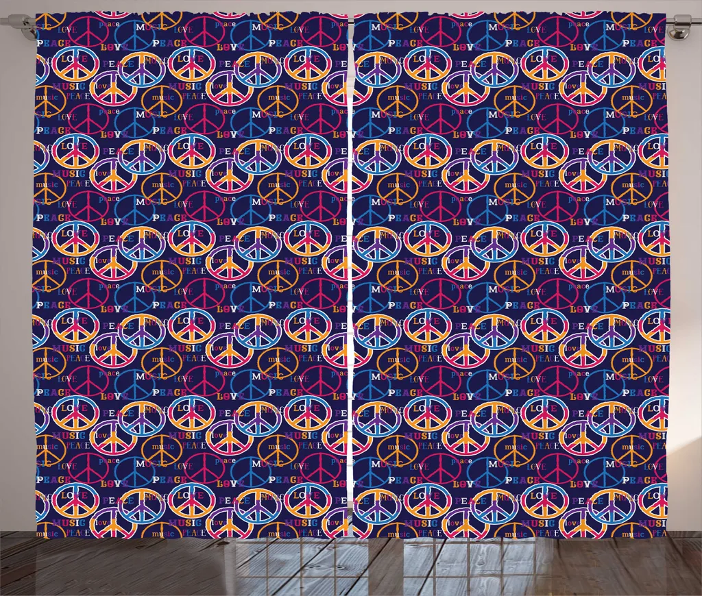 Rideau occultant décoratif 280x225 cm pour ambiance salon vintage