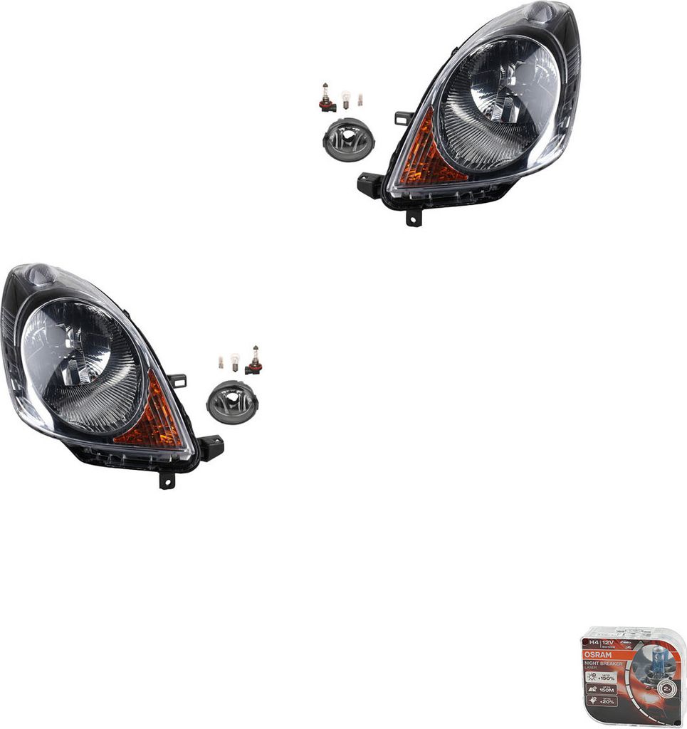 Johns, Scheinwerfer + Osram Night Breaker Laser passend für Nissan Note E11 03/06-12/08 261508990B 261508992B 261508994B 2615089900621 2615089906 ...