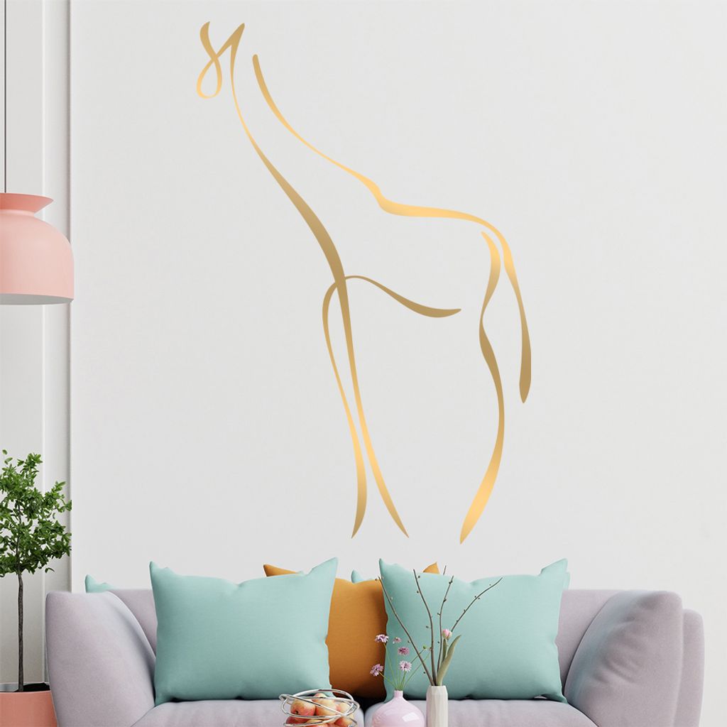 Giraffe Linien Wandtattoo in 6 Größen - Wandaufkleber Wall Sticker - Dekoration, Küche, Wohnzimmer, Schlafzimmer, Badezimmer