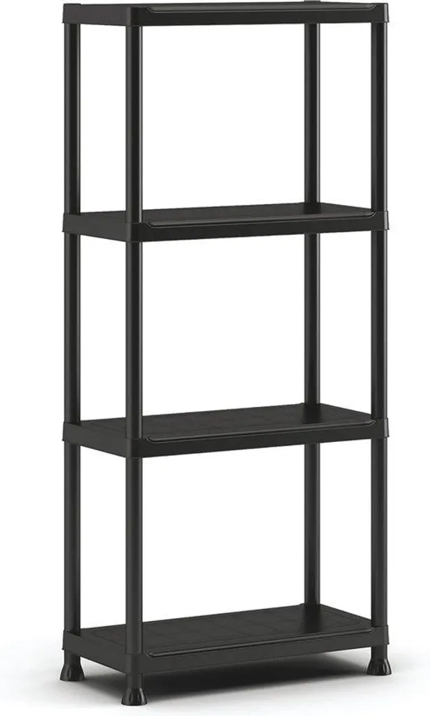 Étagère en plastique à 4 niveaux 60x30x135 cm pour garage et cellier