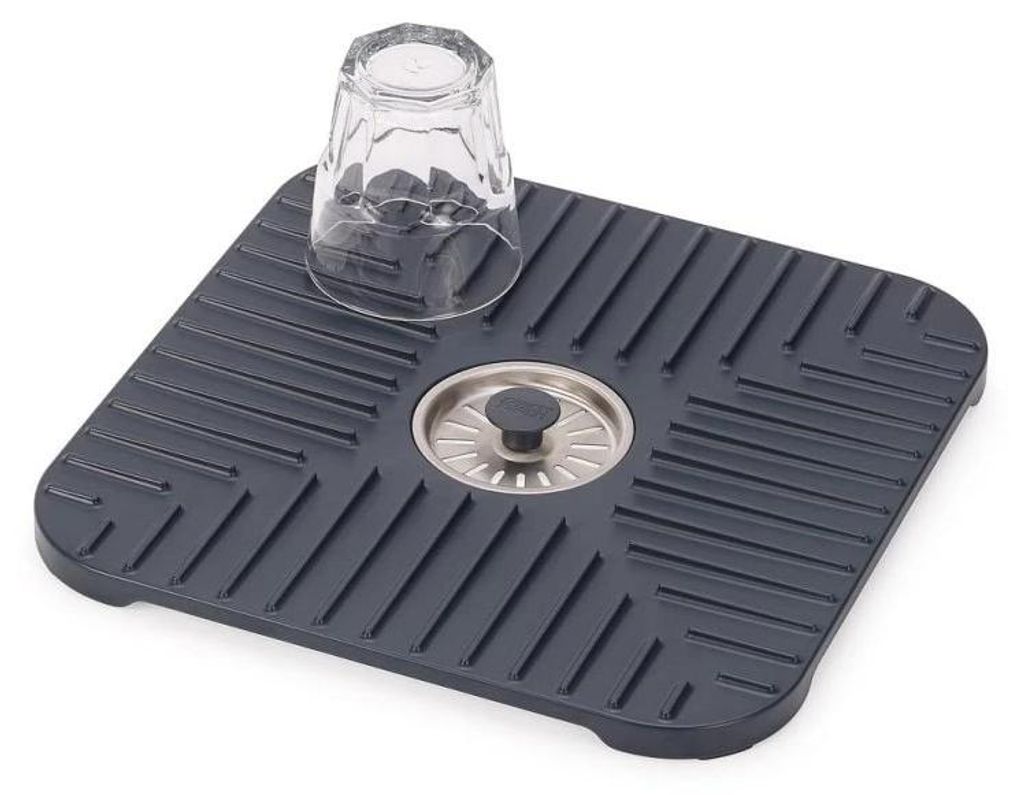 SinkShield , Joseph Joseph, Spülenschutz de, Utensilienschutz, herausnehmbarer Ablaufstopfen de, Abflussrillen, Farbe grau