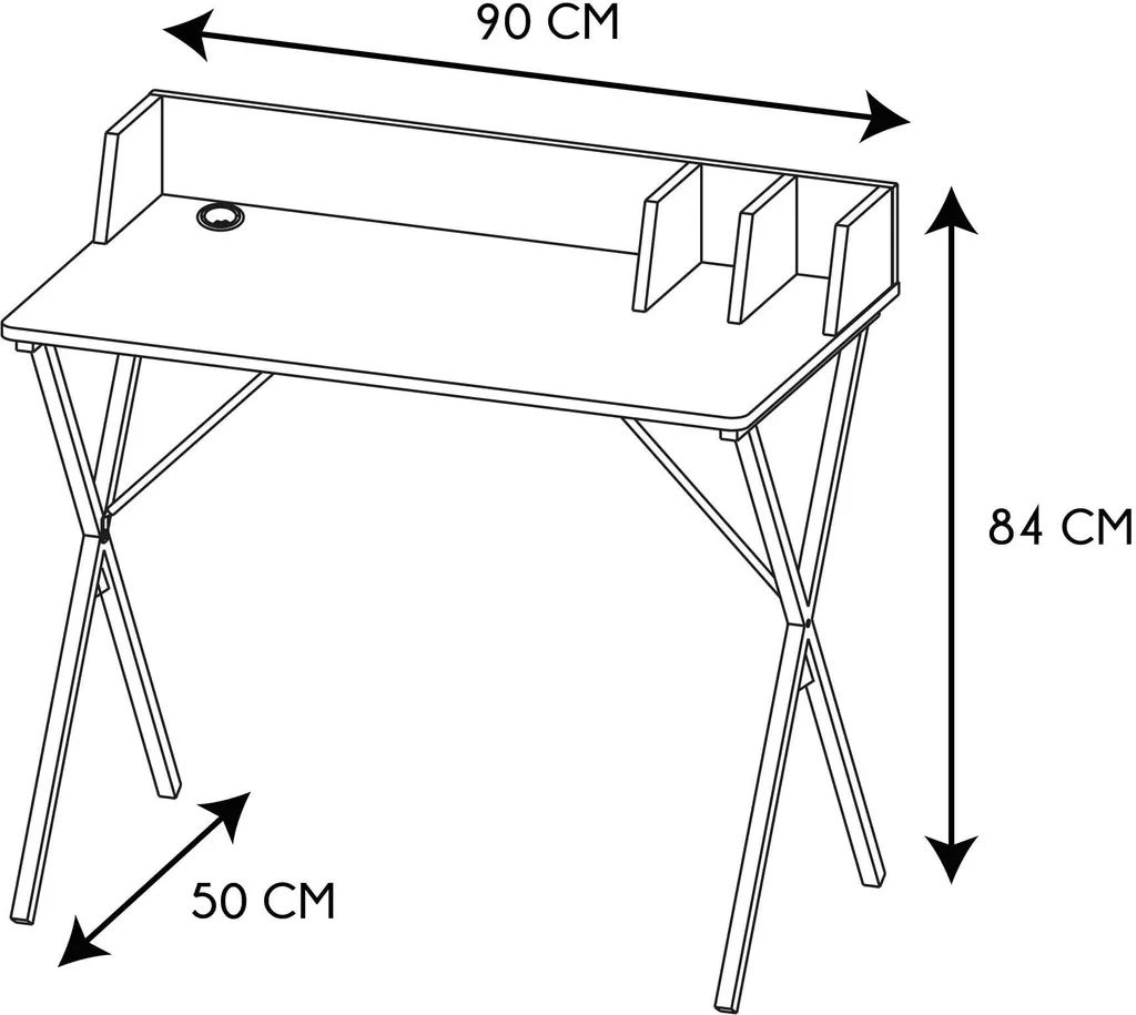 Bureau Brice noir anti-rayures table stable pour ranger vos dossiers - 13