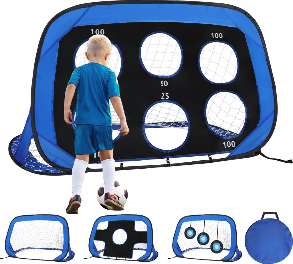 TolleTour Fußballtor 4-in-1 mit Torwand für Kinder Pop-Up Produktbild 