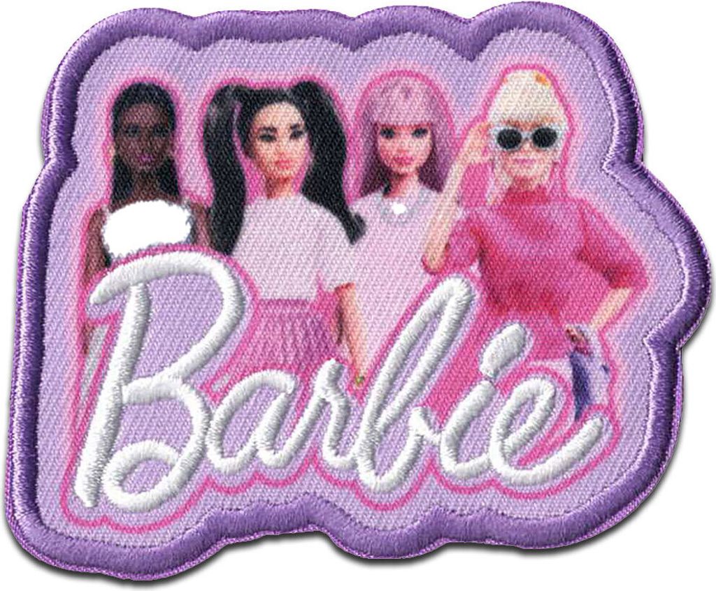 Comercial Mercera Barbie Team lila - Aufnäher, Bügelbild, Aufbügler, Applikationen, Patches, Flicken, zum aufbügeln, Größe: 5,9 x 7,5 cm