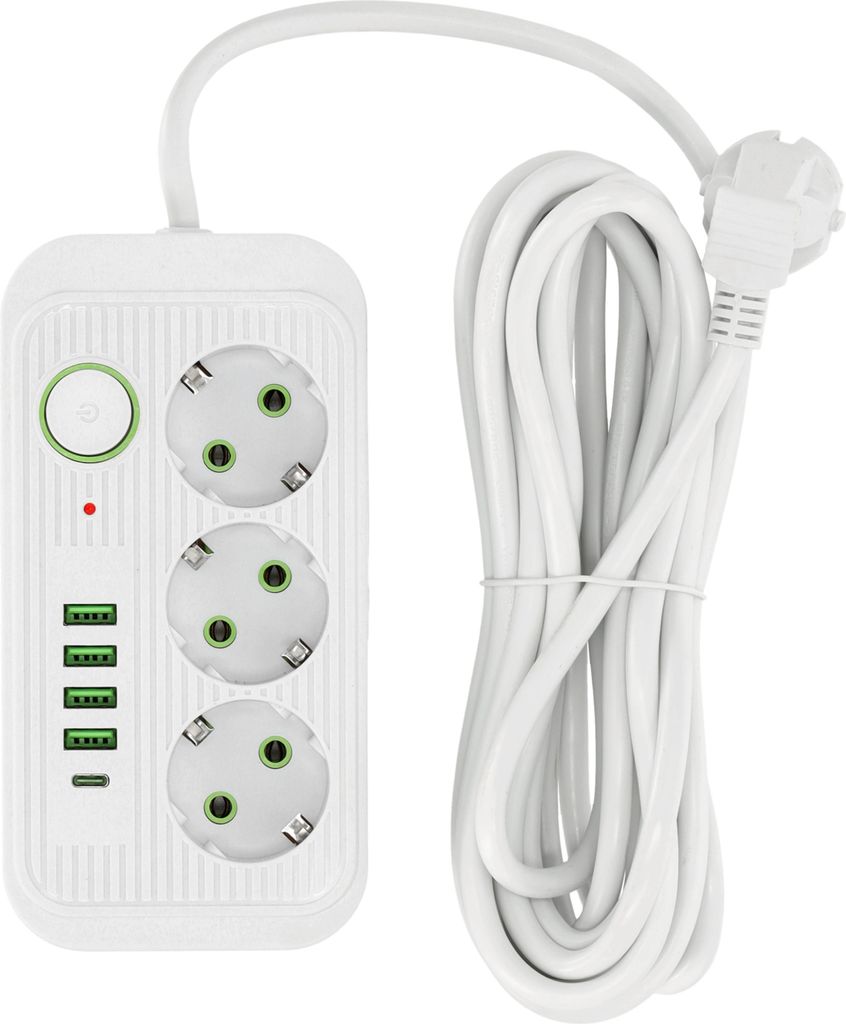 Rallonge multiprise KOBI LINEA PRO Blanc 3 compartiments Image du produit 