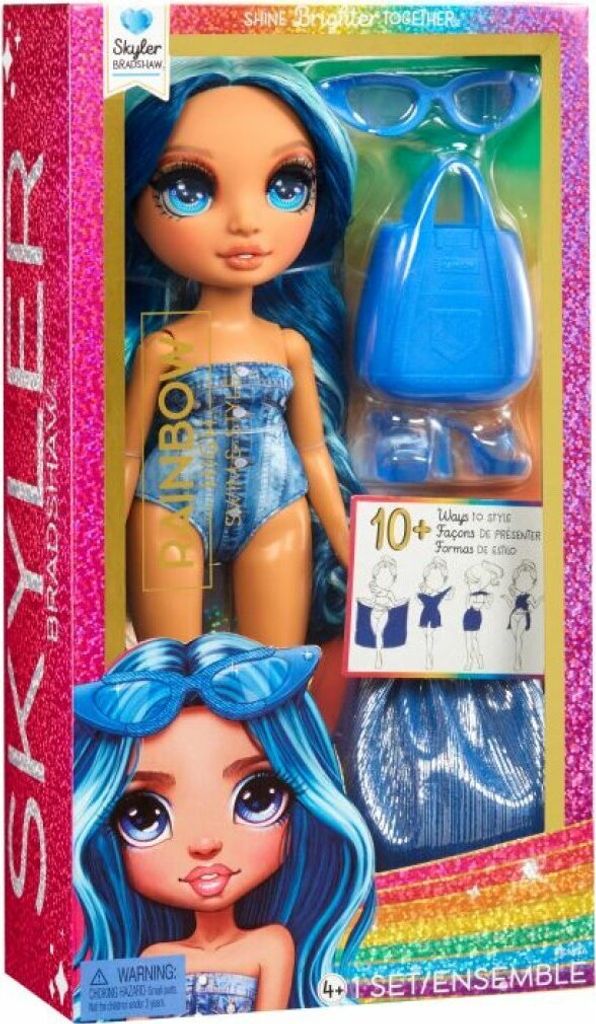 MGA Entertainment Rainbow High Swim & Style Fashion Doll- Skyler (Blue)