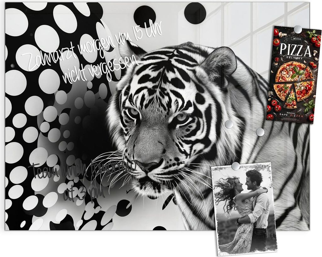 Magnettafel 120x90cm Pinnwand Whiteboard beschreibbar - Tigerpunkte