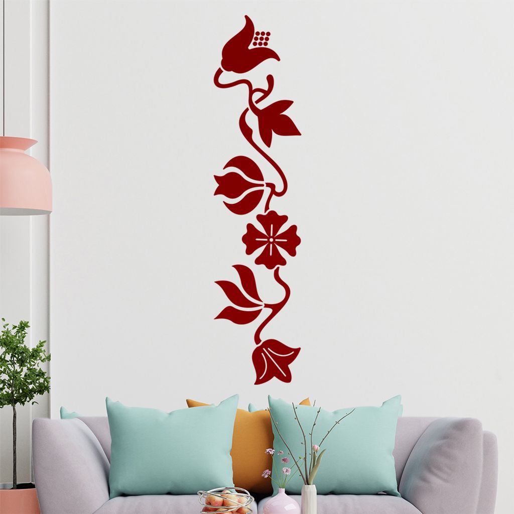 große Blüten und Blätter Wandtattoo in 6 Größen - Wandaufkleber Wall Sticker - Dekoration, Küche, Wohnzimmer, Schlafzimmer, Badezimmer