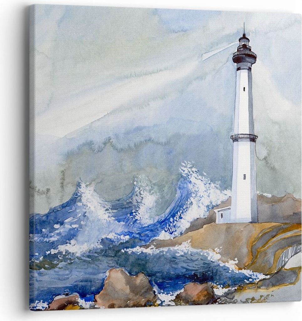 Bild auf Leinwand - Leinwandbild - Leuchtturm Wasser Produktbild 