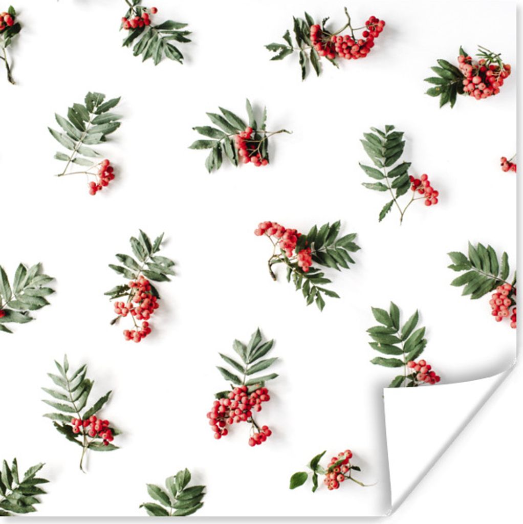 MuchoWow Poster Winter - Weiß - Mistelzweig 100x100 cm - Babyzimmer